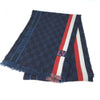 Louis Vuitton M70338 sjaal met franjes marineblauw rood