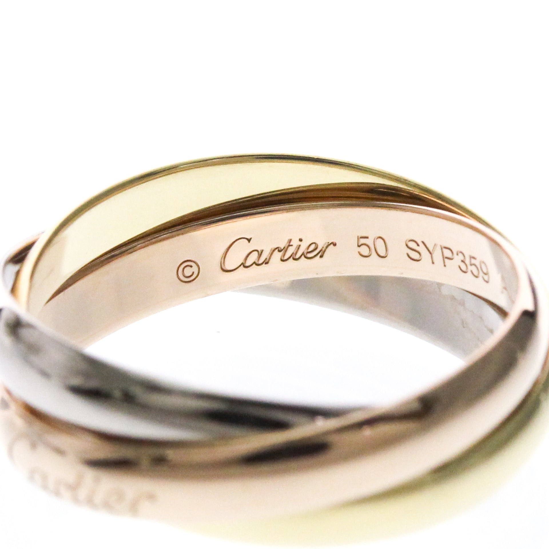 CARTIER Trinity Ring 18K YG WG PG Polished 7
