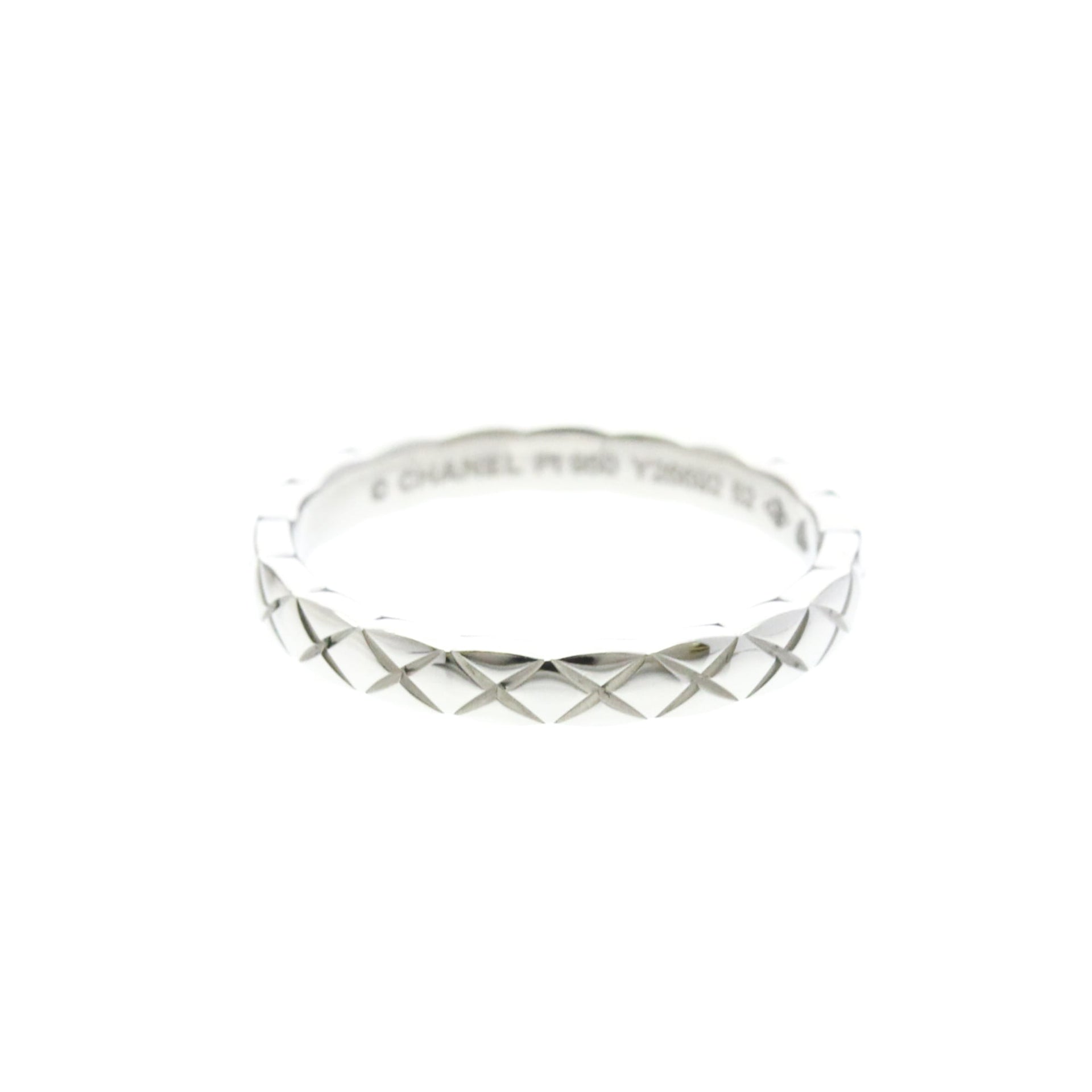 Chanel Coco Crush Ring Mini Model Platinum Fashion No Stone Band Ring Silver 1
