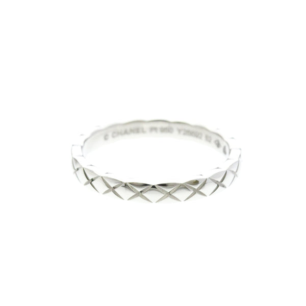 Chanel Coco Crush Ring Mini Model Platinum Fashion No Stone Band Ring Silver 1
