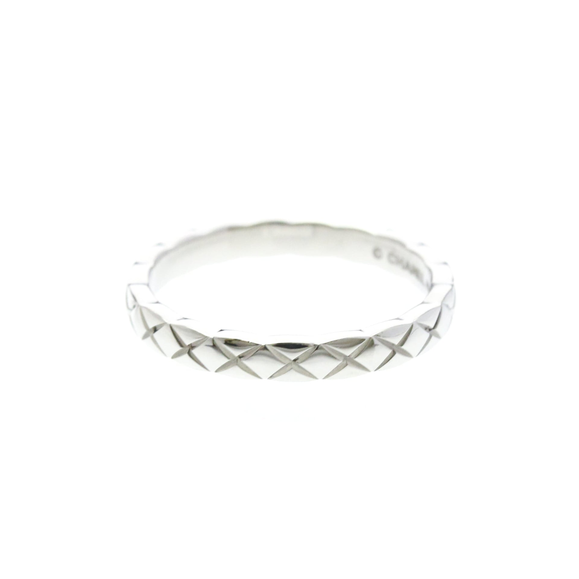 Chanel Coco Crush Ring Mini Model Platinum Fashion No Stone Band Ring Silver 2
