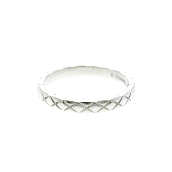 Chanel Coco Crush Ring Mini Model Platinum Fashion No Stone Band Ring Silver 2