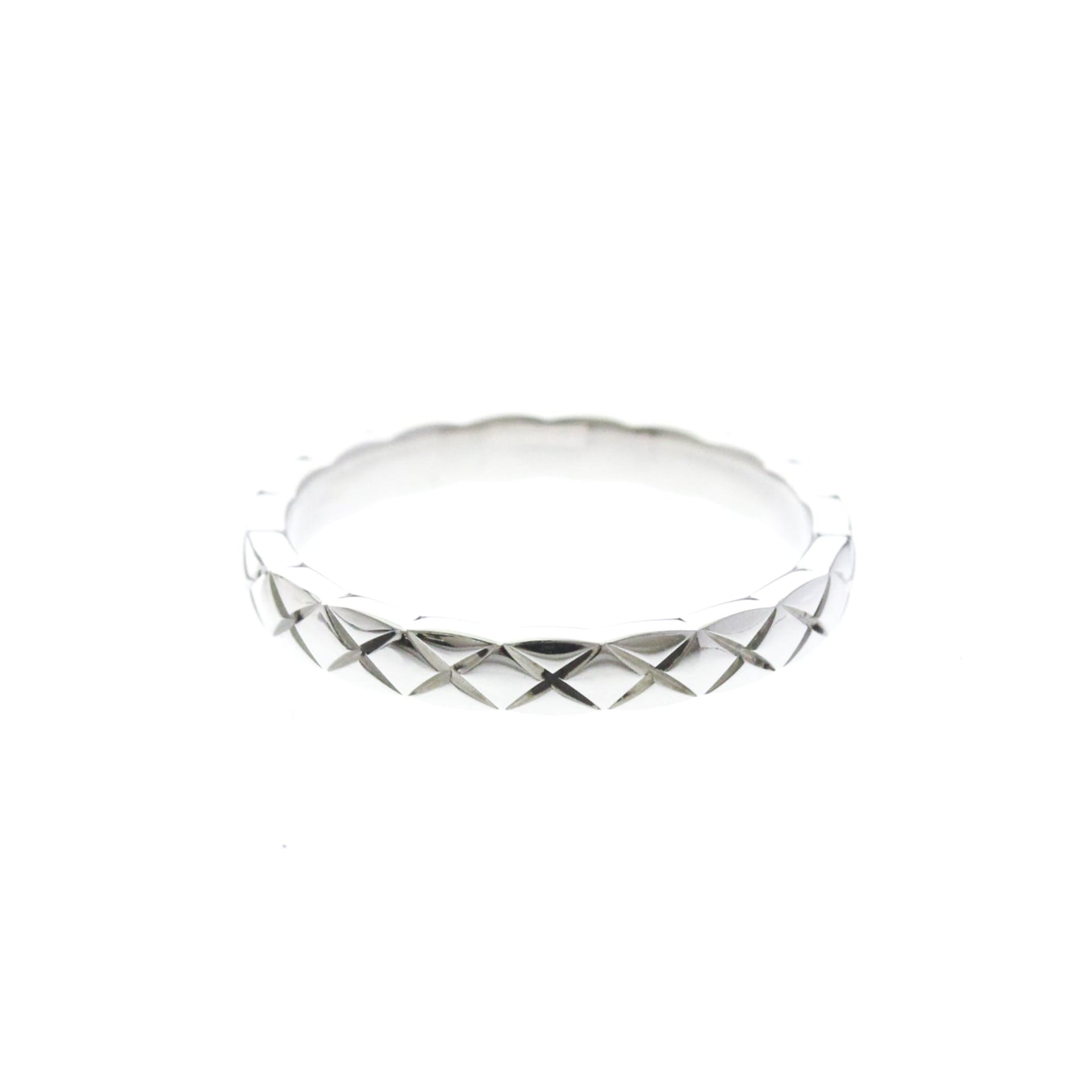 Chanel Coco Crush Ring Mini Model Platinum Fashion No Stone Band Ring Silver 3