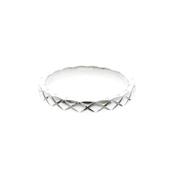 Chanel Coco Crush Ring Mini Model Platinum Fashion No Stone Band Ring Silver 3