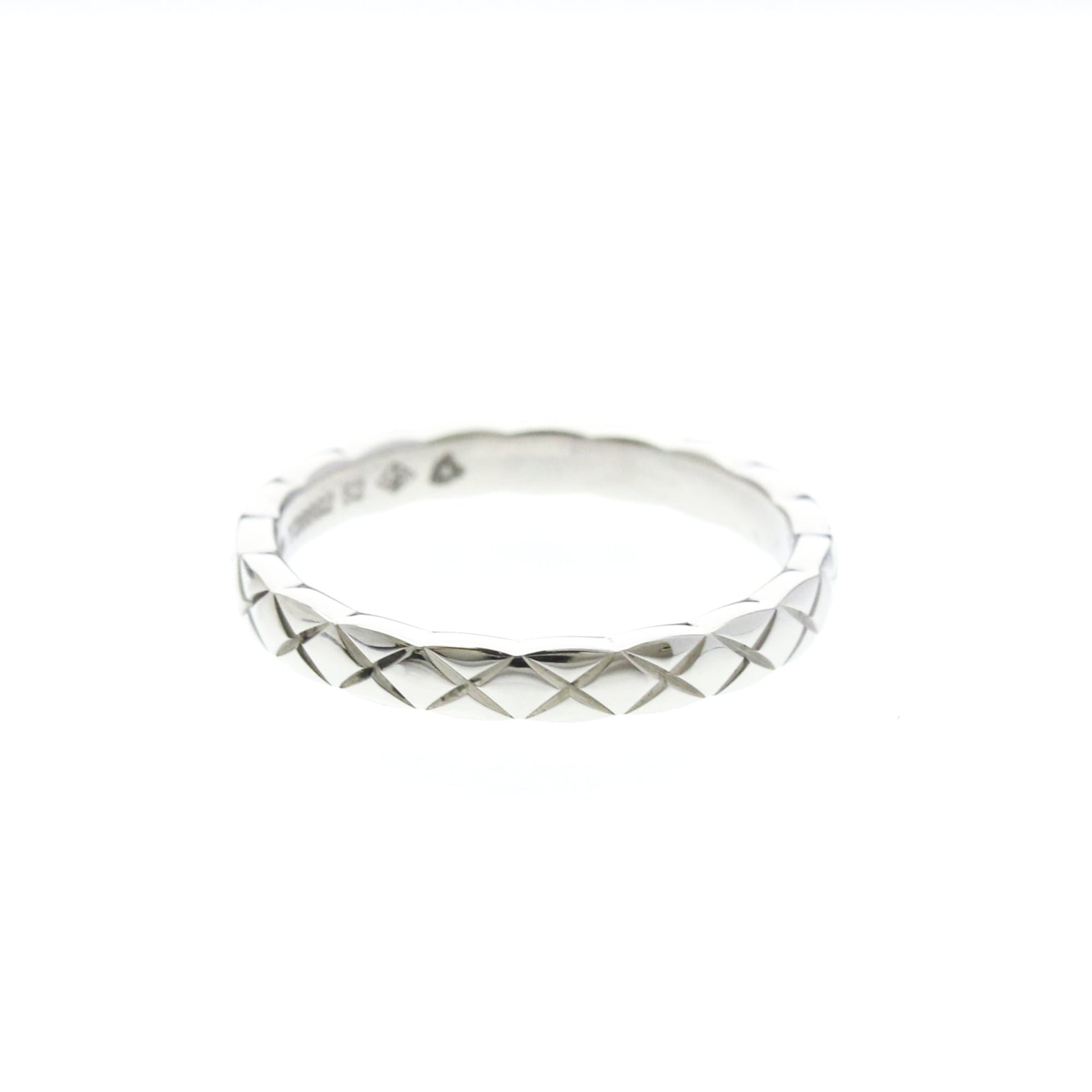 Chanel Coco Crush Ring Mini Model Platinum Fashion No Stone Band Ring Silver 4