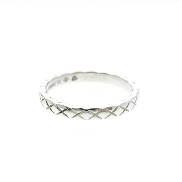 Chanel Coco Crush Ring Mini Model Platinum Fashion No Stone Band Ring Silver 4