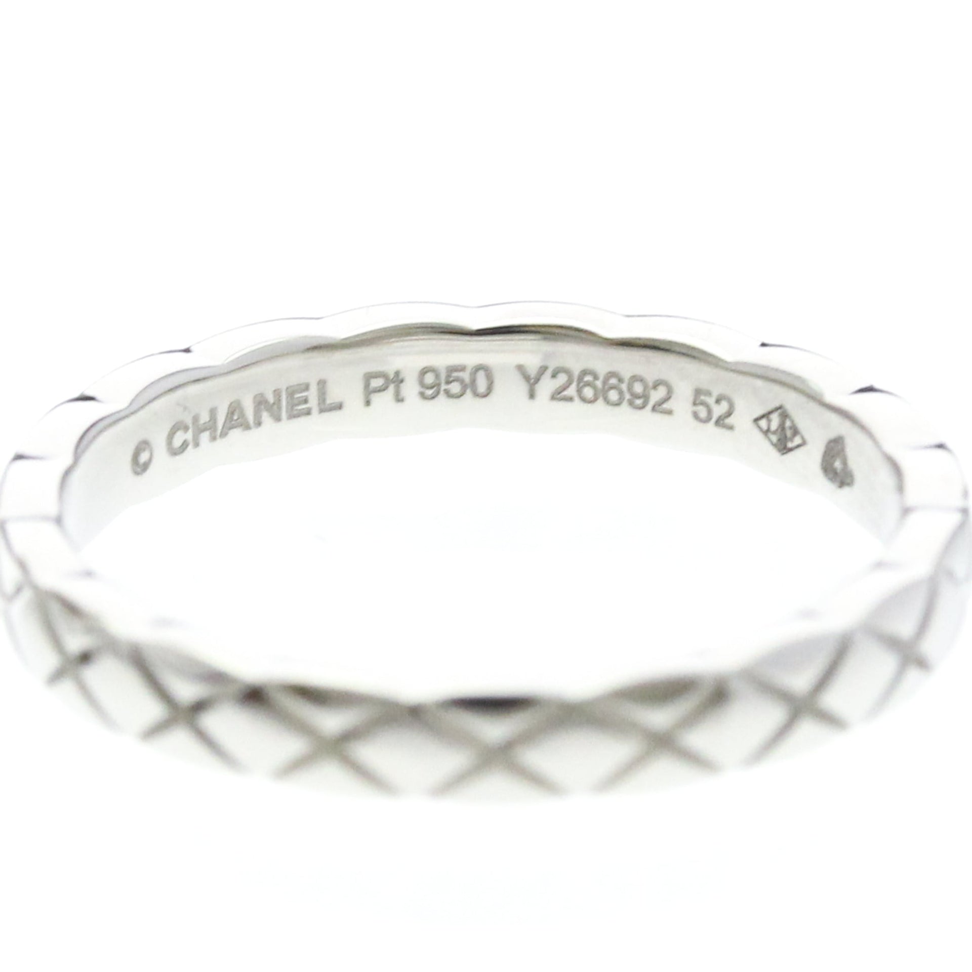 Chanel Coco Crush Ring Mini Model Platinum Fashion No Stone Band Ring Silver 5