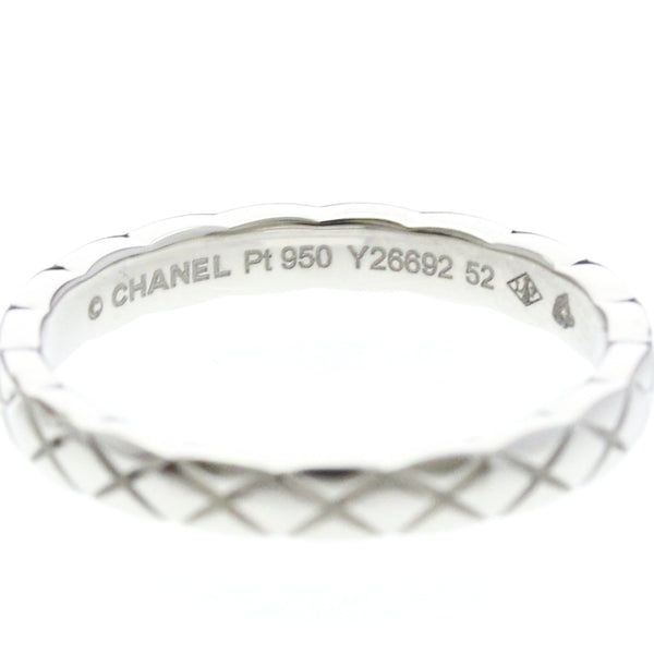 Chanel Coco Crush Ring Mini Model Platinum Fashion No Stone Band Ring Silver 5