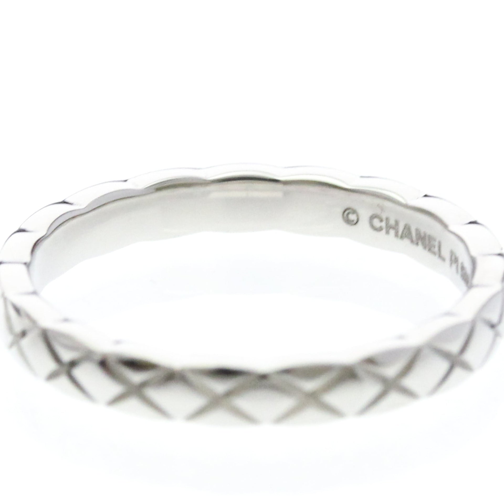 Chanel Coco Crush Ring Mini Model Platinum Fashion No Stone Band Ring Silver 6
