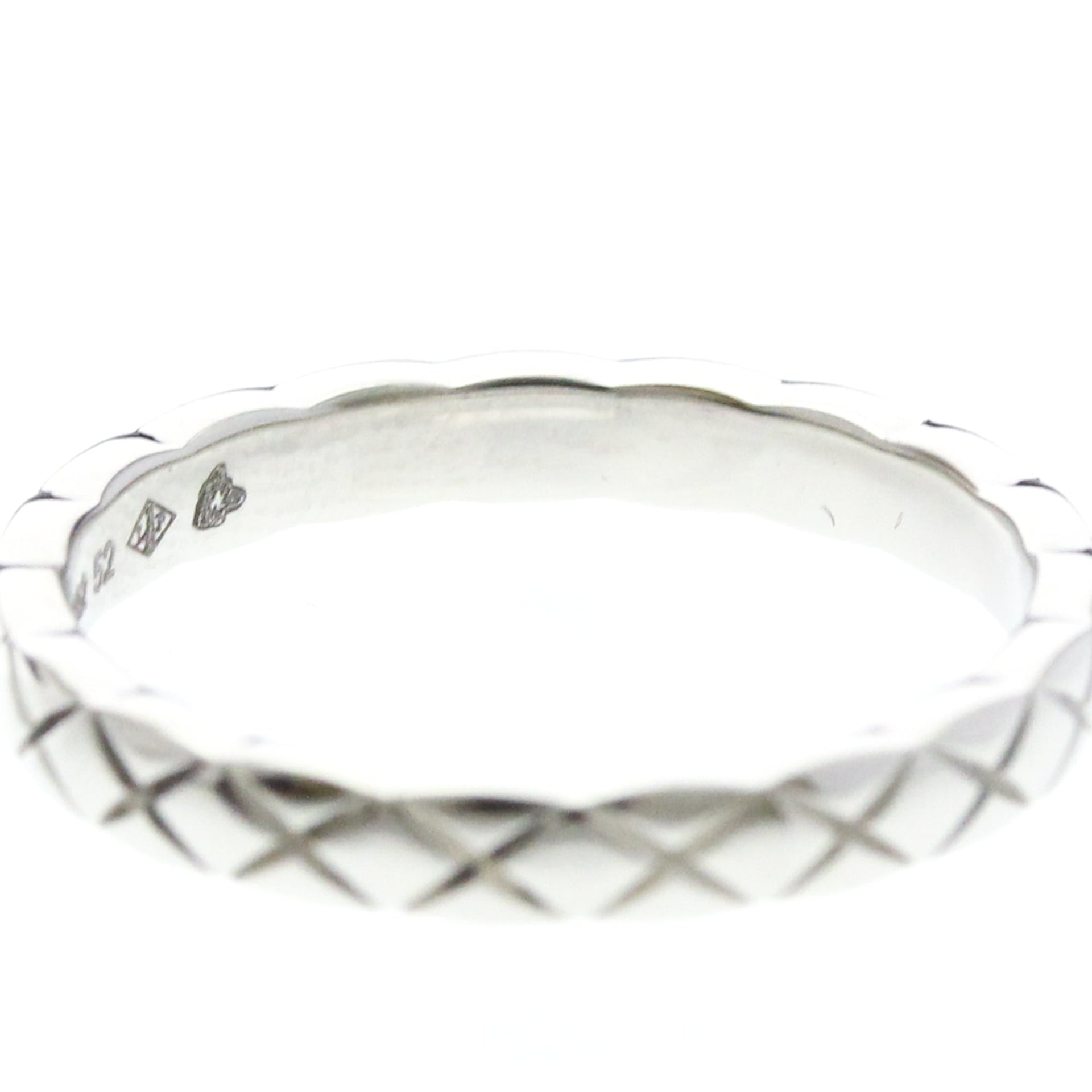 Chanel Coco Crush Ring Mini Model Platinum Fashion No Stone Band Ring Silver 8