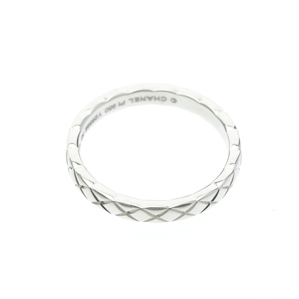 Chanel Coco Crush Ring Mini Model Platinum Fashion No Stone Band Ring Silver 9