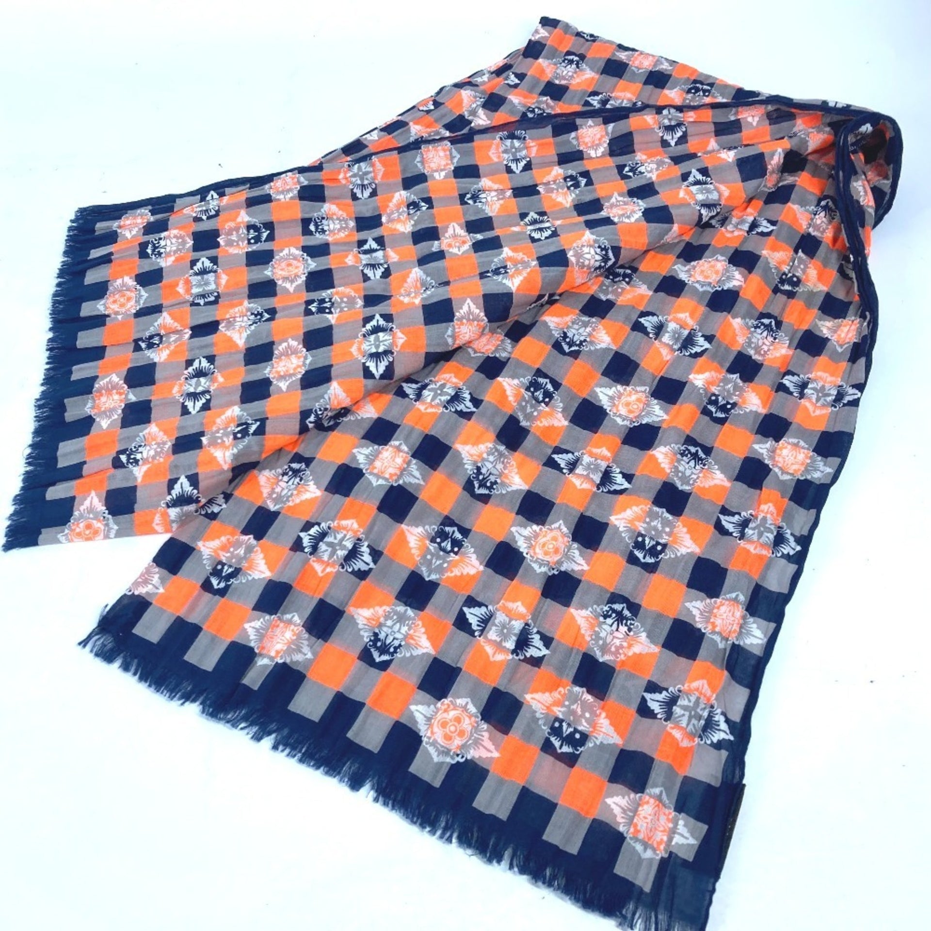 Estola tipo chal LOUIS VUITTON de algodón para hombre, naranja 5