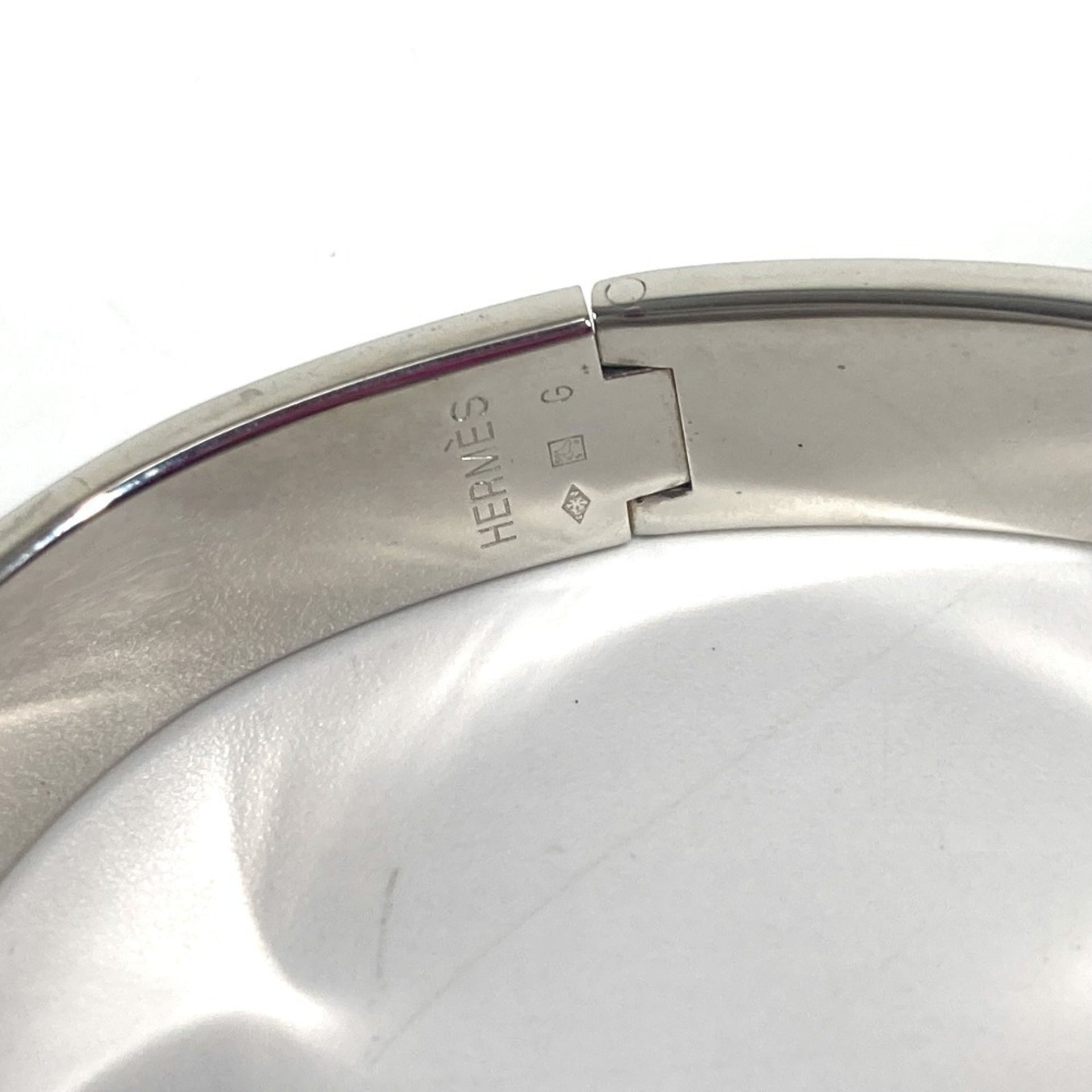 HERMES Hermes enamel bracelet accessory bangle metal ladies black 8