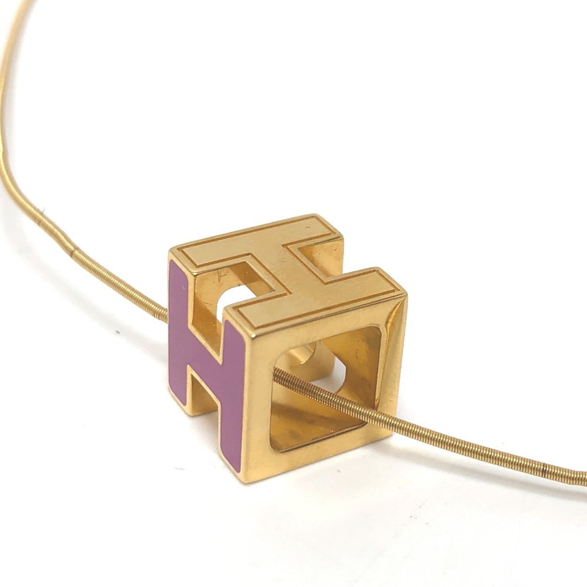 HERMES Collar H Cube Carage d'Ash de laca para mujer 4
