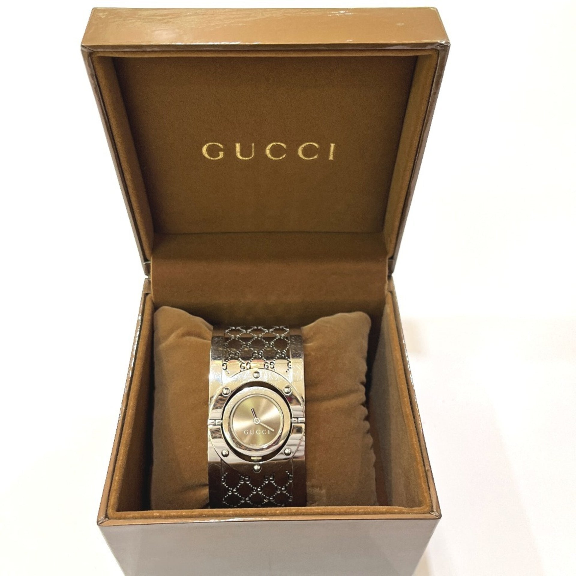 GUCCI YA112501 GG Toile Collection Wide Bangle Watch 16
