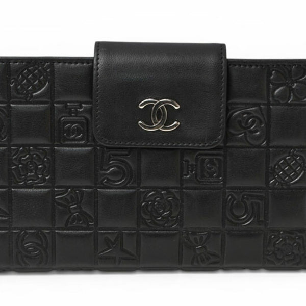 Chanel CHANEL Langbörse aus Lammleder Icon Schwarz 1