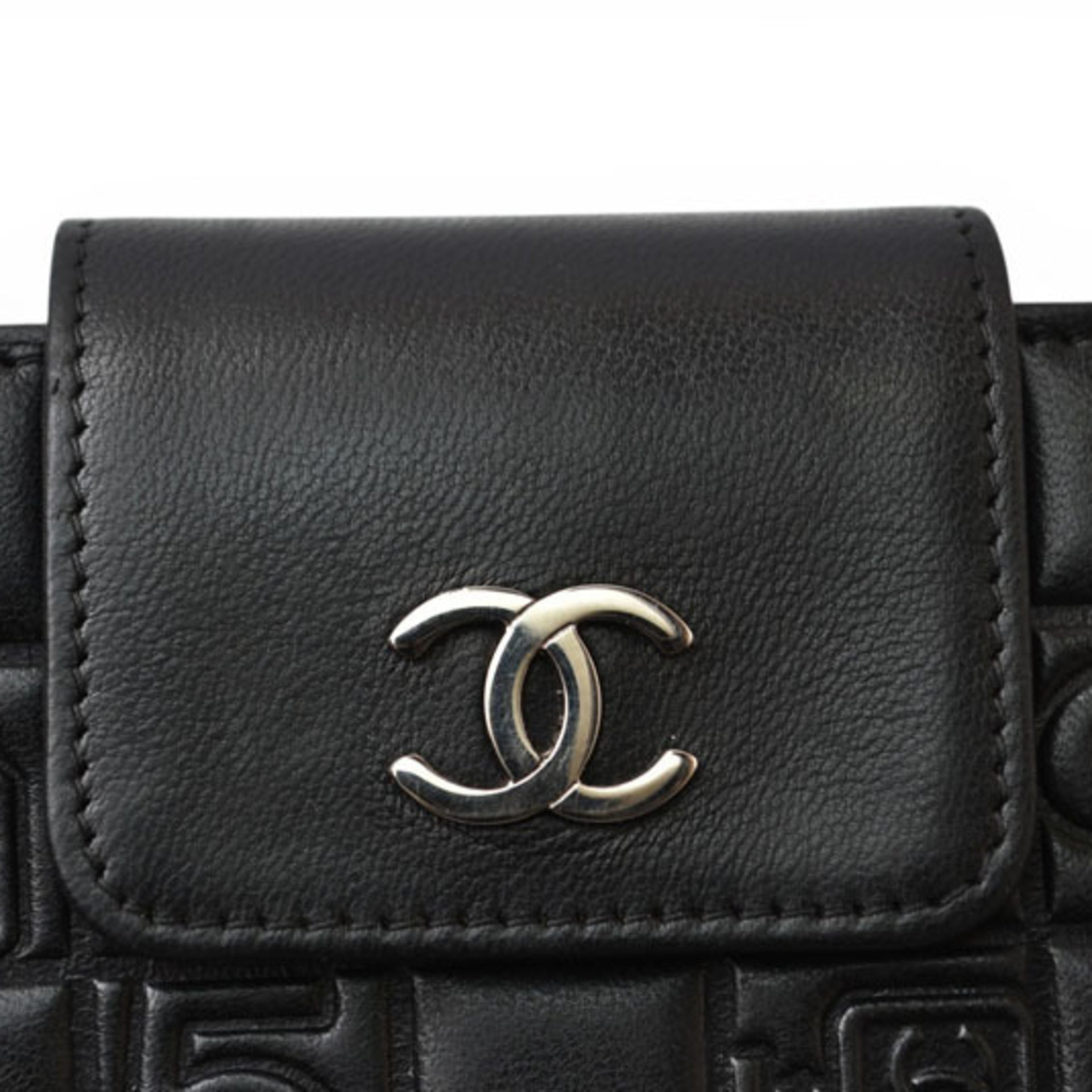 Chanel CHANEL Langbörse aus Lammleder Icon Schwarz 5