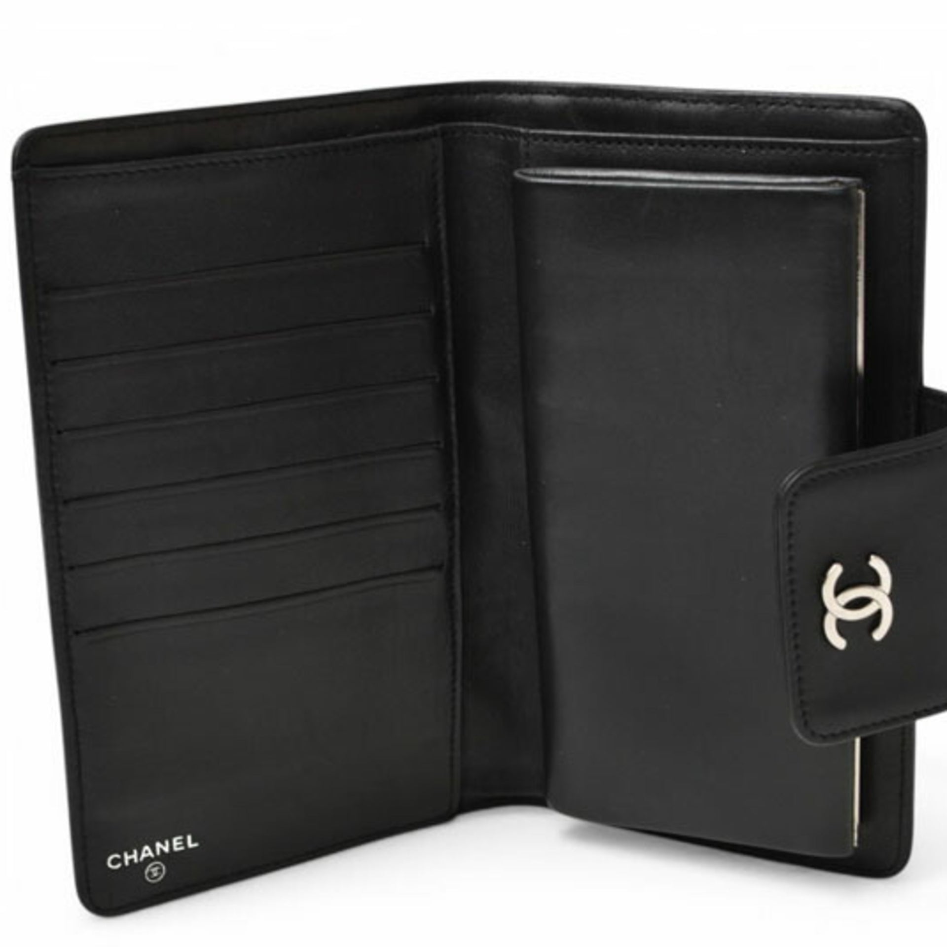 Chanel CHANEL Langbörse aus Lammleder Icon Schwarz 6