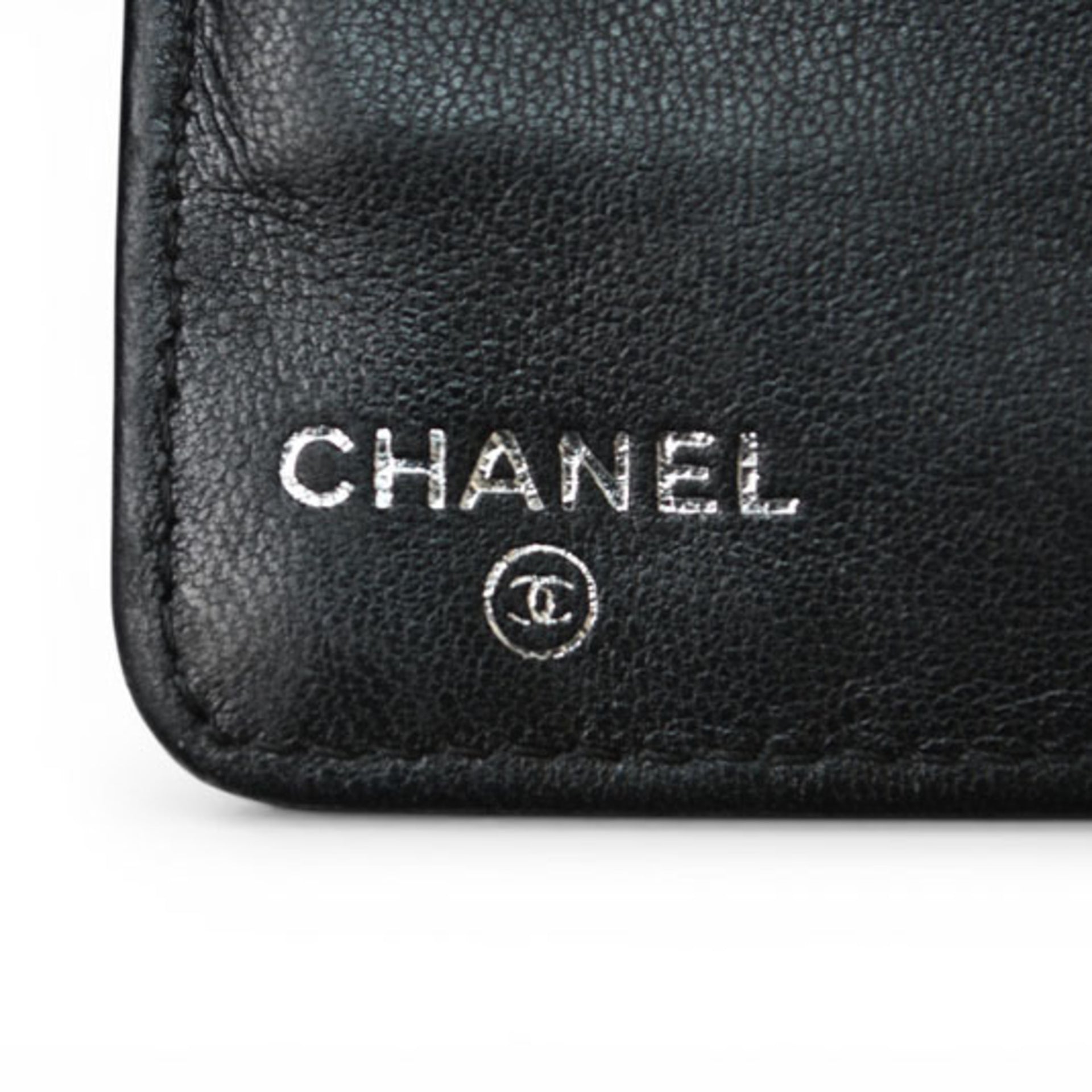 Chanel CHANEL Langbörse aus Lammleder Icon Schwarz 7