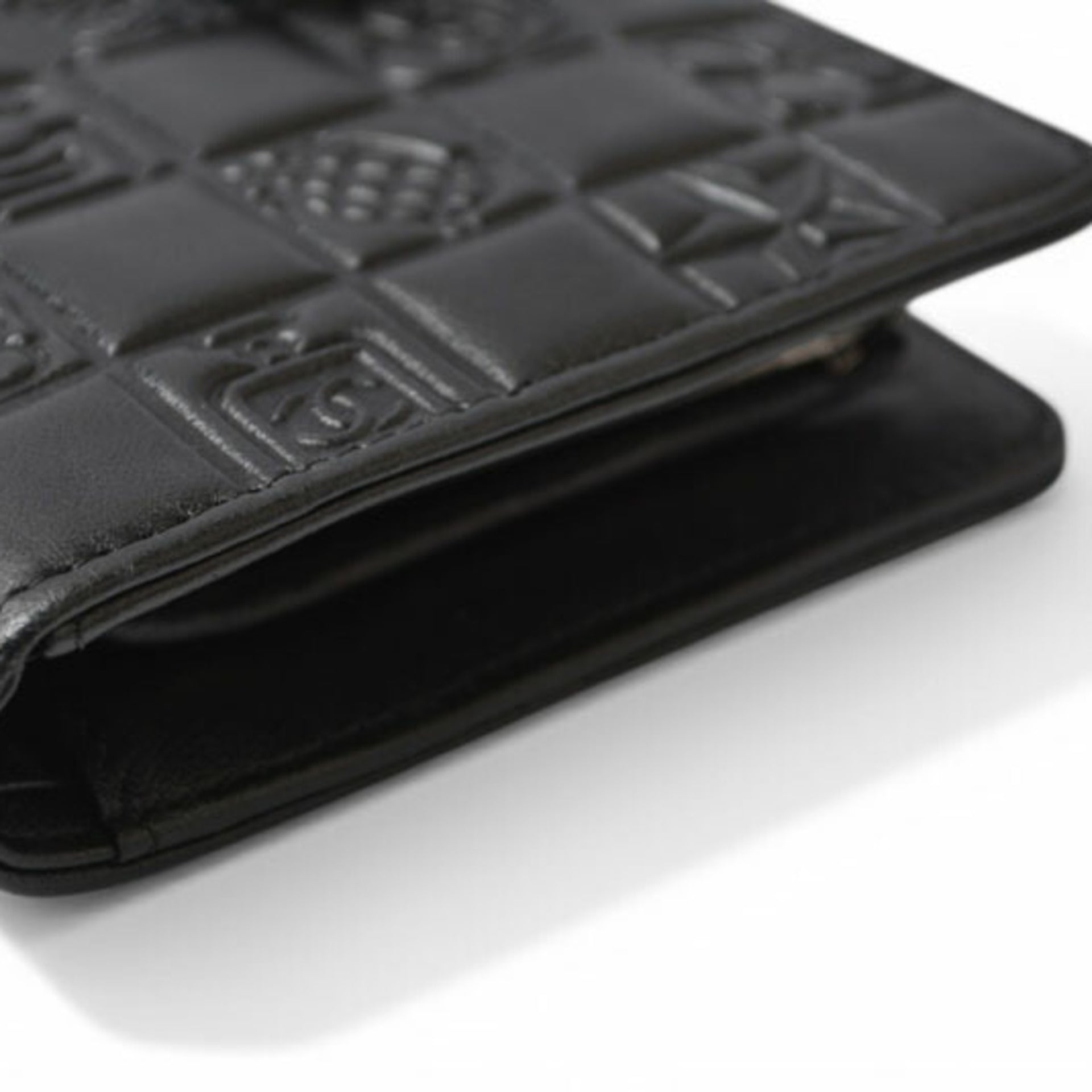 Chanel CHANEL Langbörse aus Lammleder Icon Schwarz 17