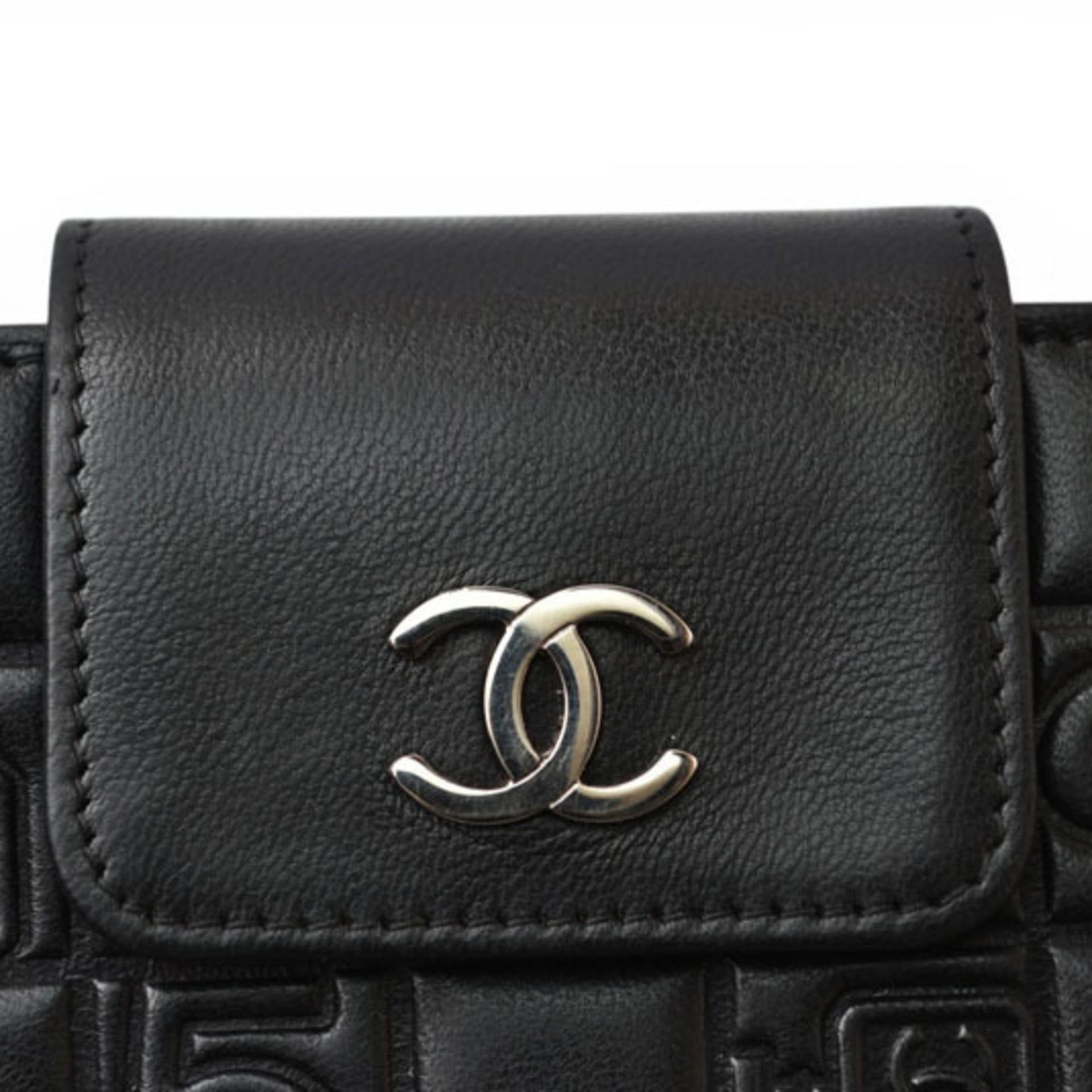 Chanel CHANEL Langbörse aus Lammleder Icon Schwarz 18