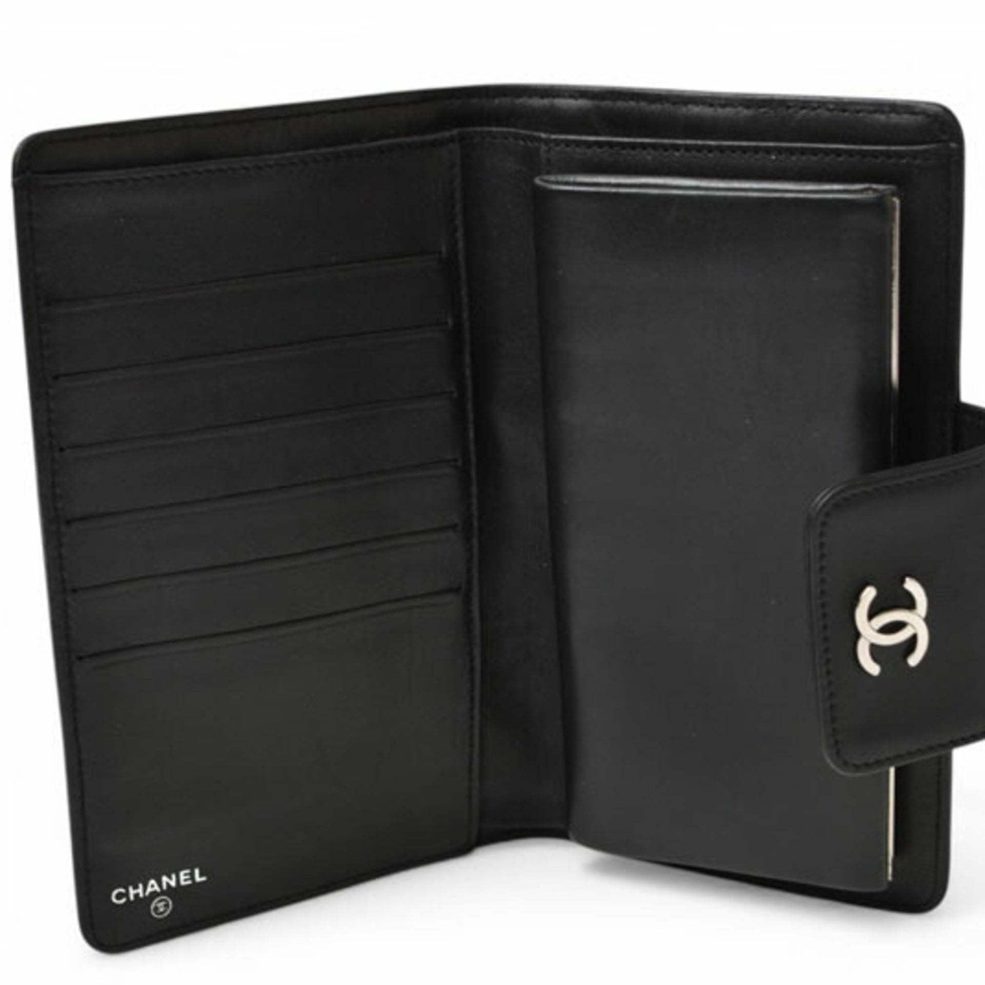Chanel CHANEL Langbörse aus Lammleder Icon Schwarz 20