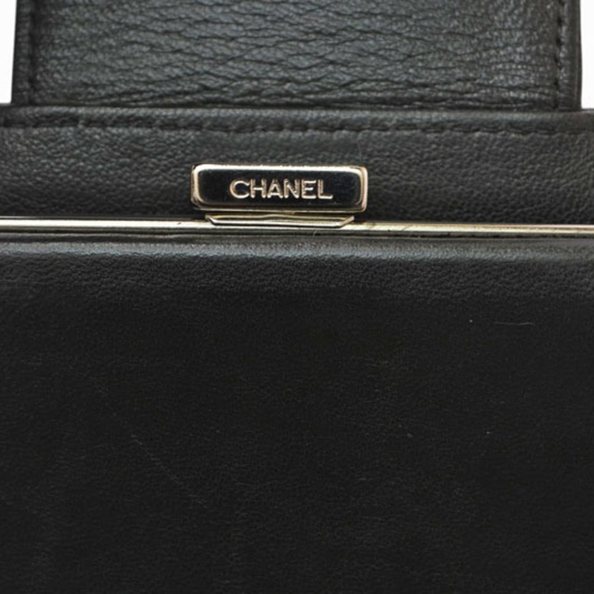 Chanel CHANEL Langbörse aus Lammleder Icon Schwarz 30