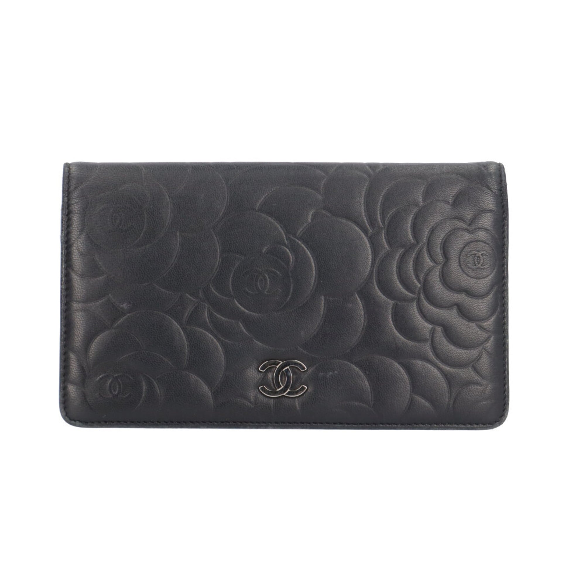 Cartera plegable Chanel Camellia Coco Mark 8