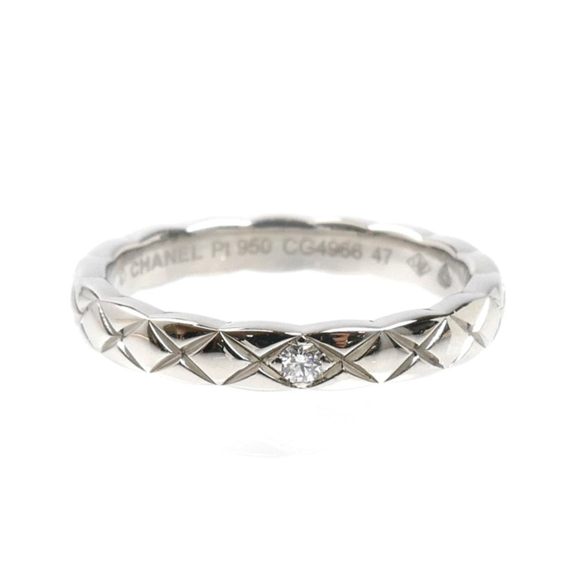 CHANEL Coco Crush Small 1PD Ring (J11354) - Platinum 950 10