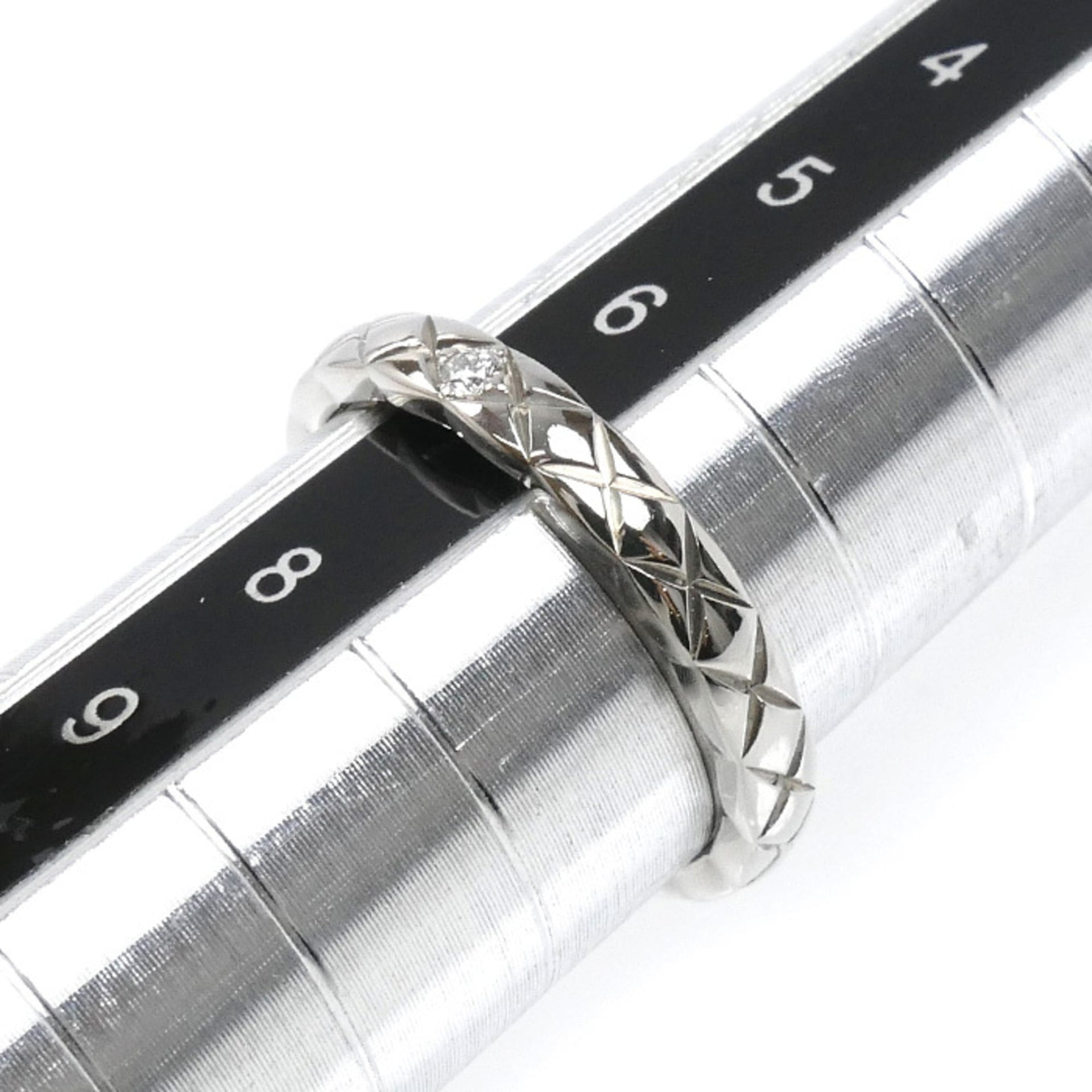 CHANEL Coco Crush Small 1PD Ring (J11354) - Platinum 950 14