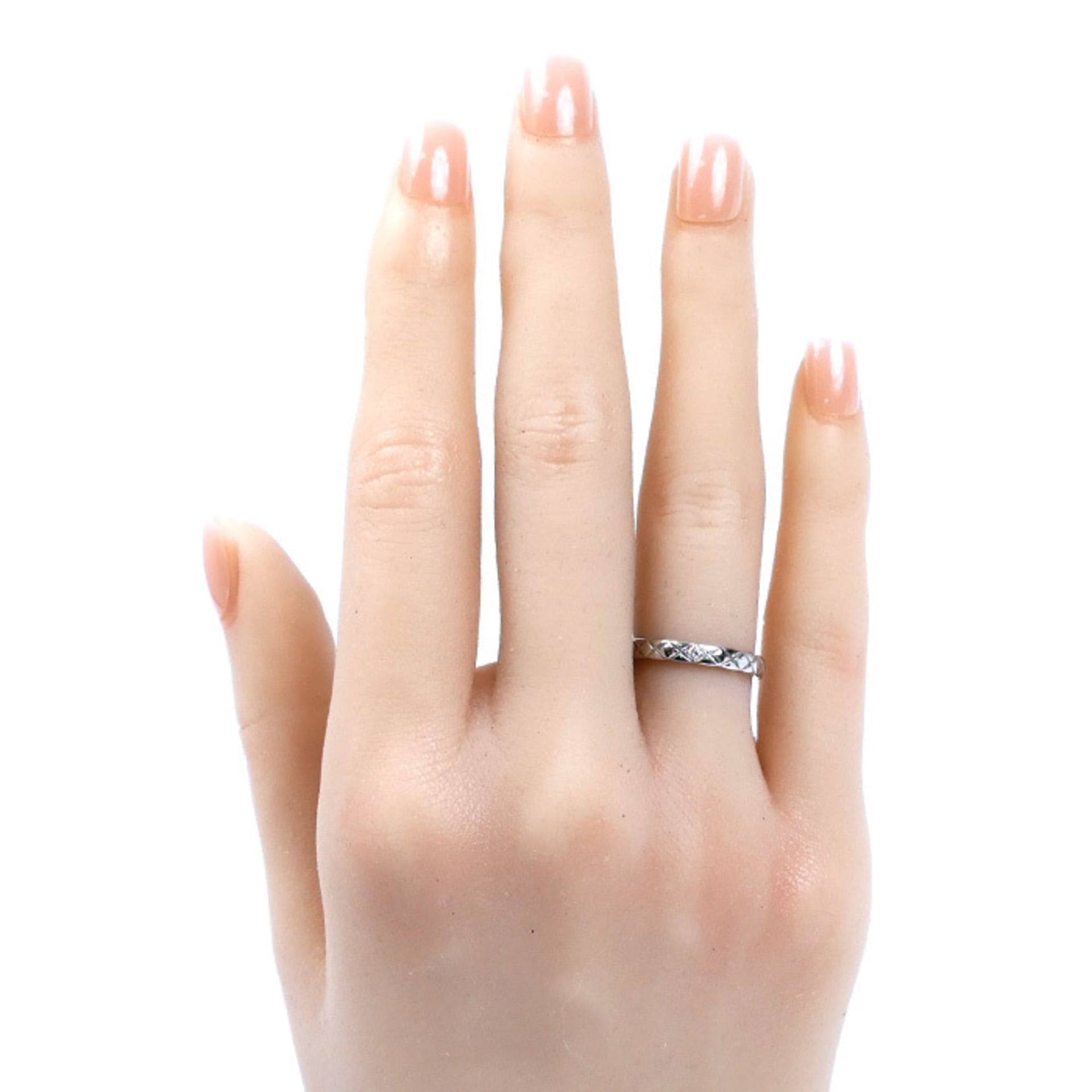 CHANEL Coco Crush Small 1PD Ring (J11354) - Platinum 950 15
