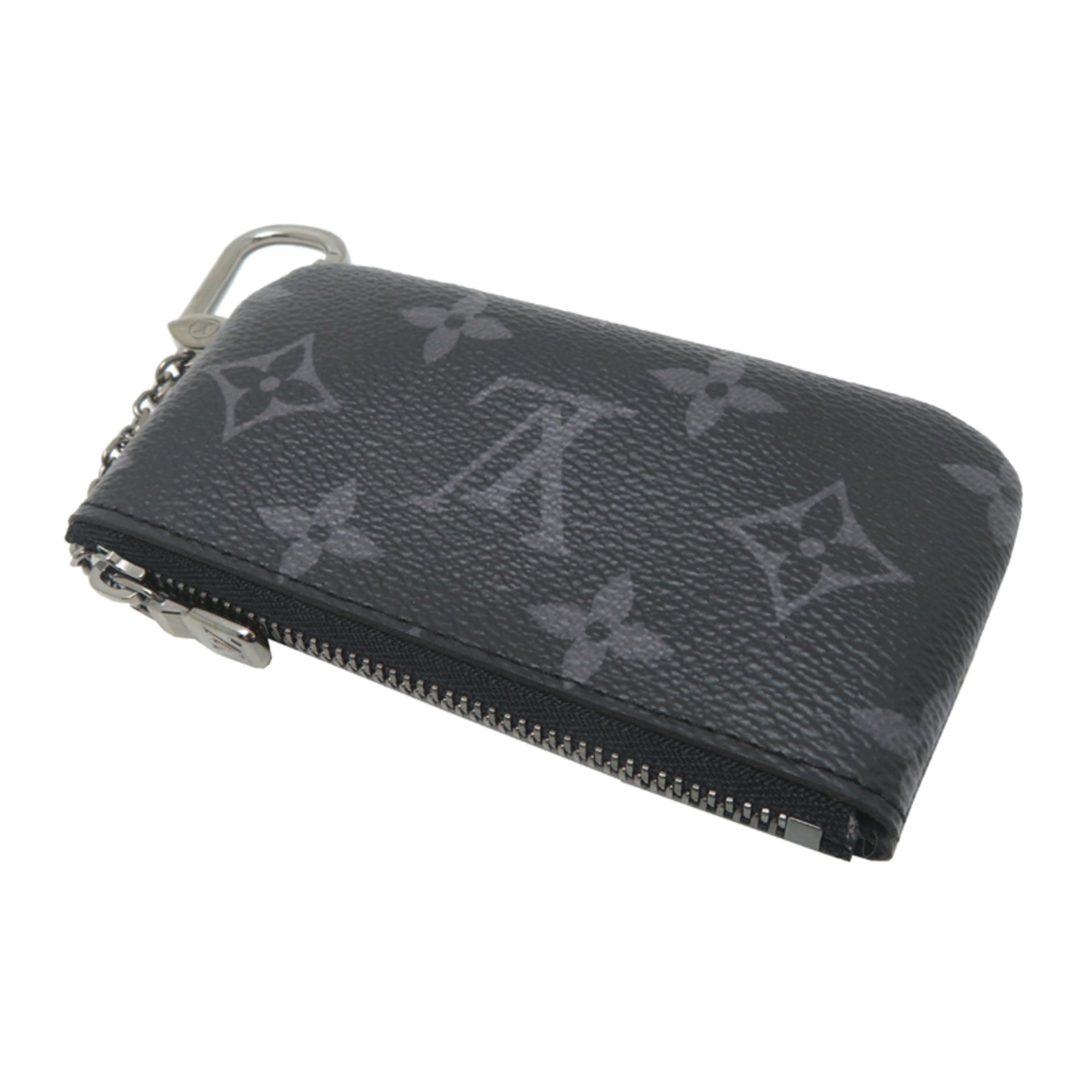 Louis Vuitton Pochette Clé Women's/Men's Wallet/Coin Case M80905 Monogram Eclipse Reverse Gray 6
