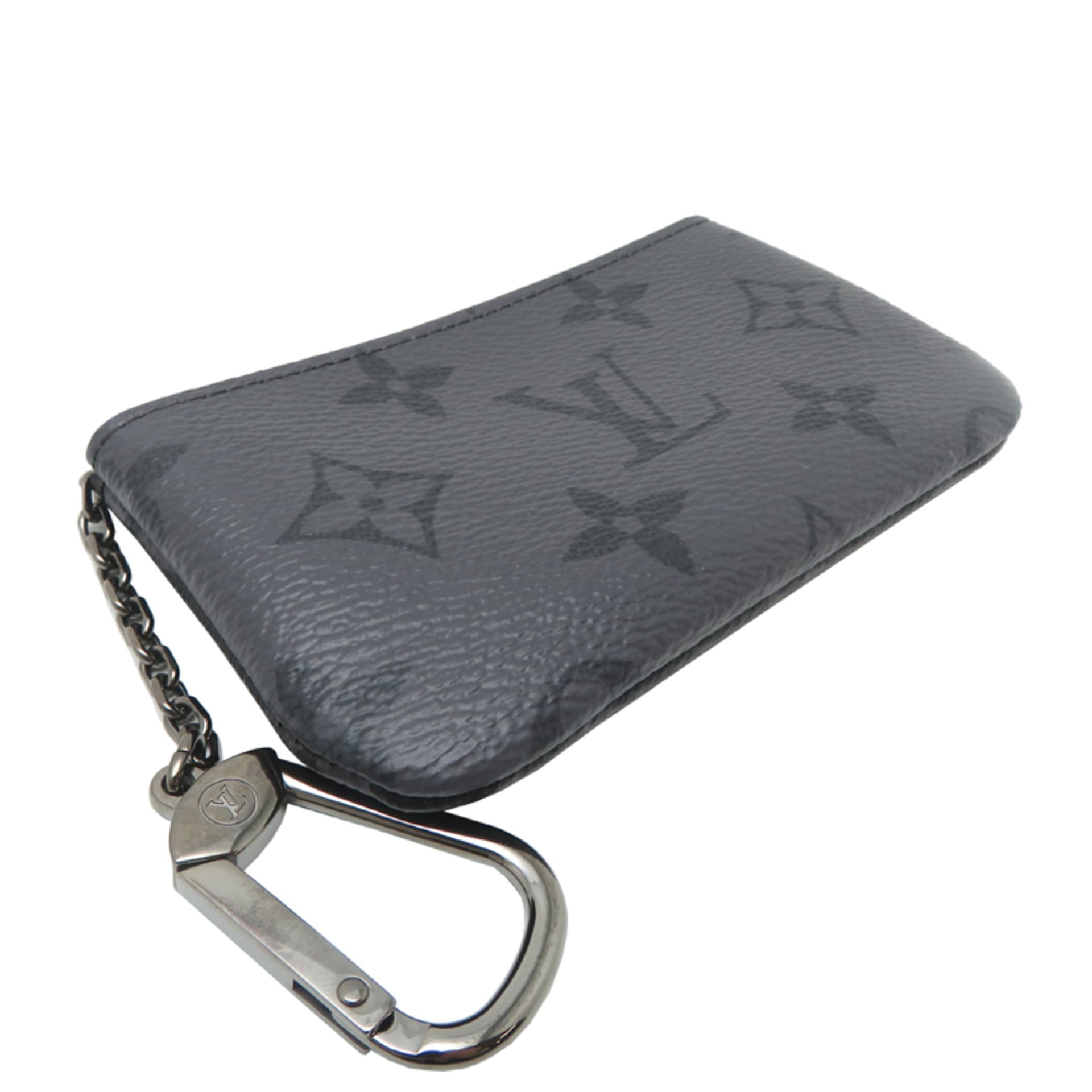 Louis Vuitton Pochette Clé Women's/Men's Wallet/Coin Case M80905 Monogram Eclipse Reverse Gray 7