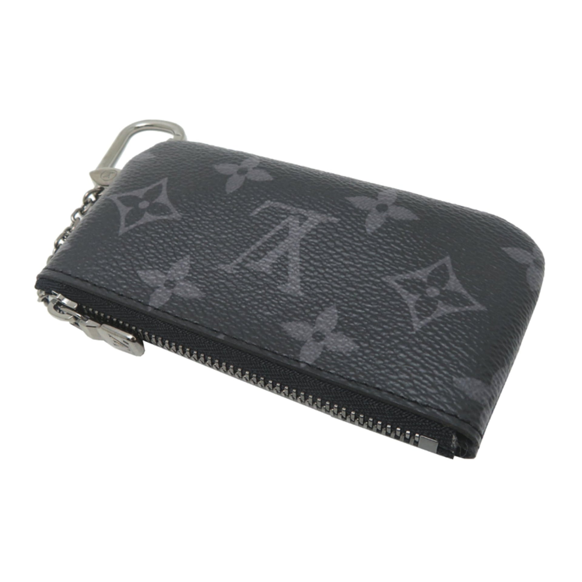 Louis Vuitton Pochette Clé Women's/Men's Wallet/Coin Case M80905 Monogram Eclipse Reverse Gray 9