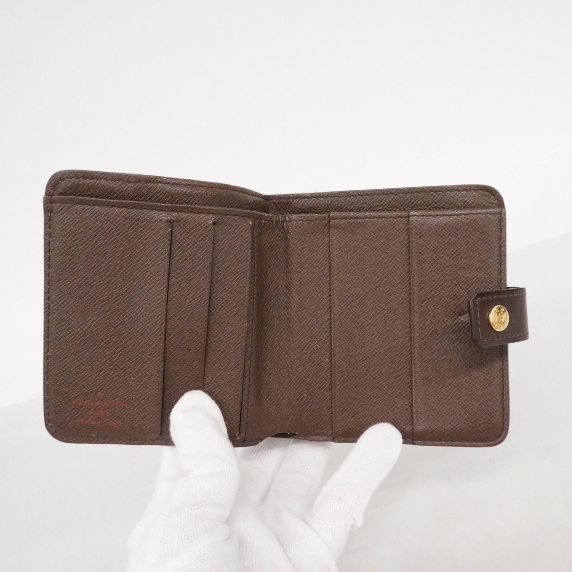 Cartera compacta con cremallera Louis Vuitton Damier N61668 Ebene para mujer 3
