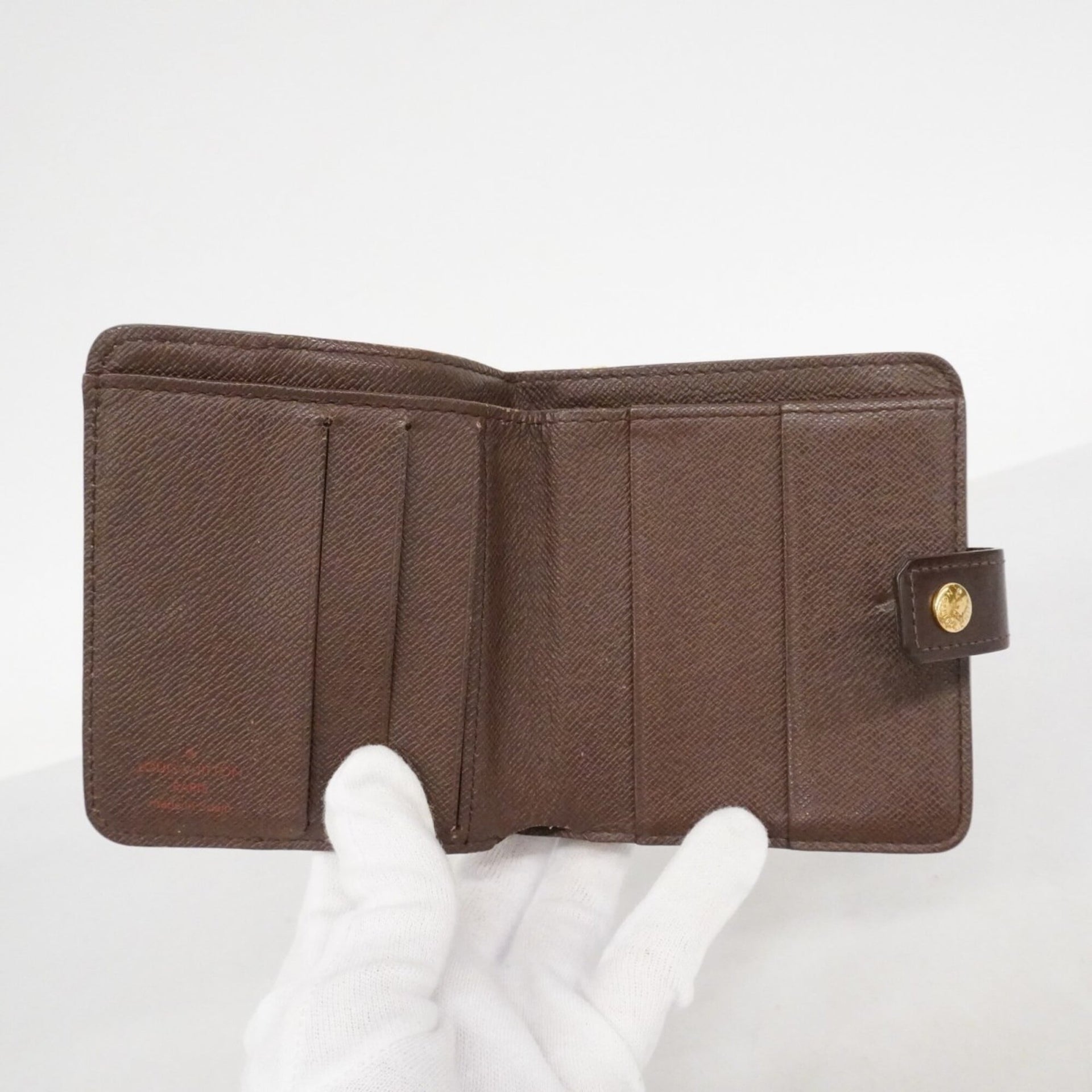 Cartera compacta con cremallera Louis Vuitton Damier N61668 Ebene para mujer 14
