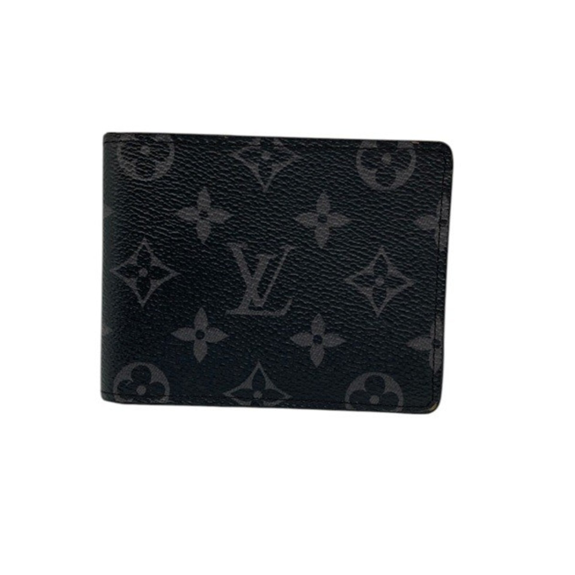 Cartera compacta Louis Vuitton Monogram Eclipse Portefeuille Multiple M61695 para hombre 1