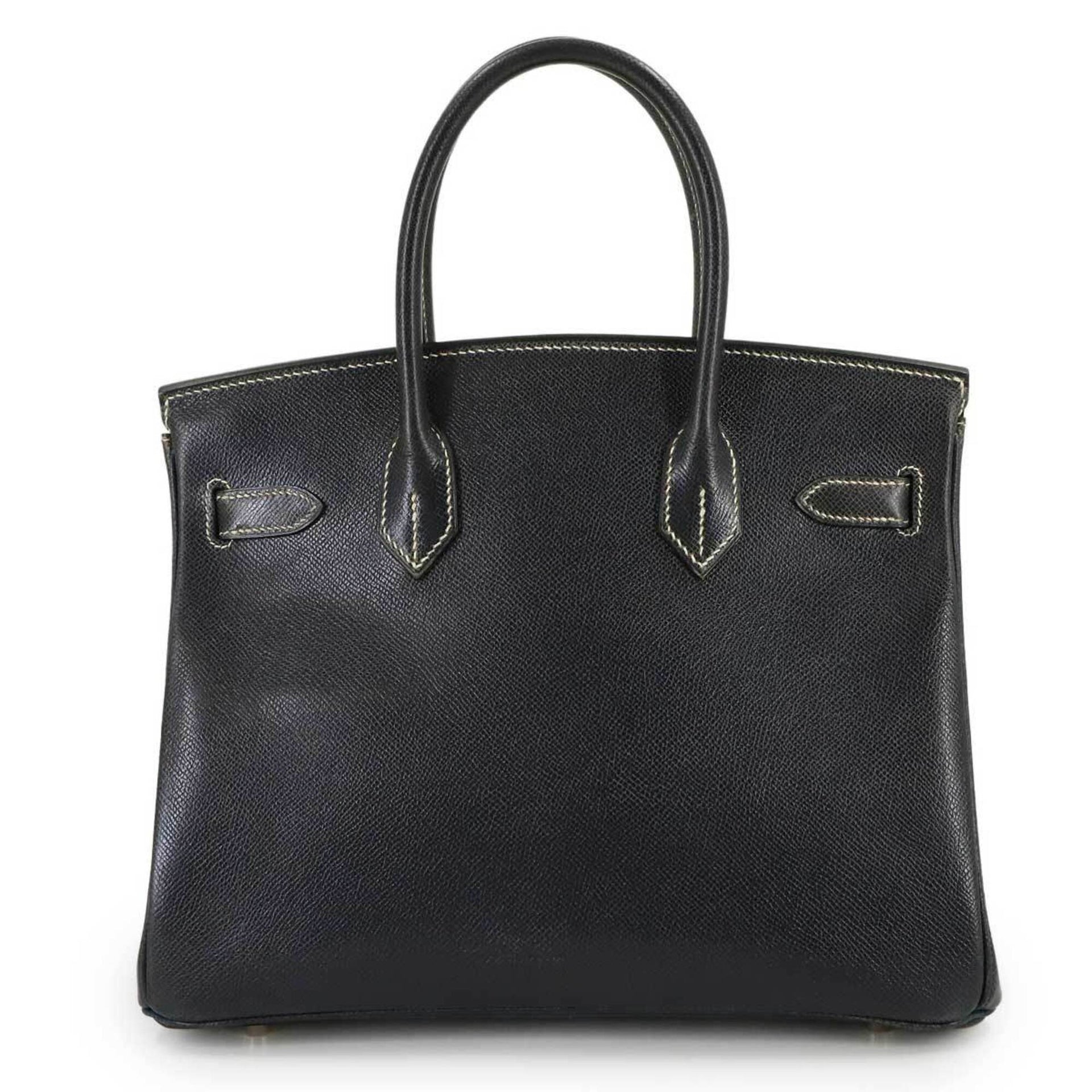 Hermes Birkin 30 Lisse Navy Handbag □E Stamp Silver Hardware 3