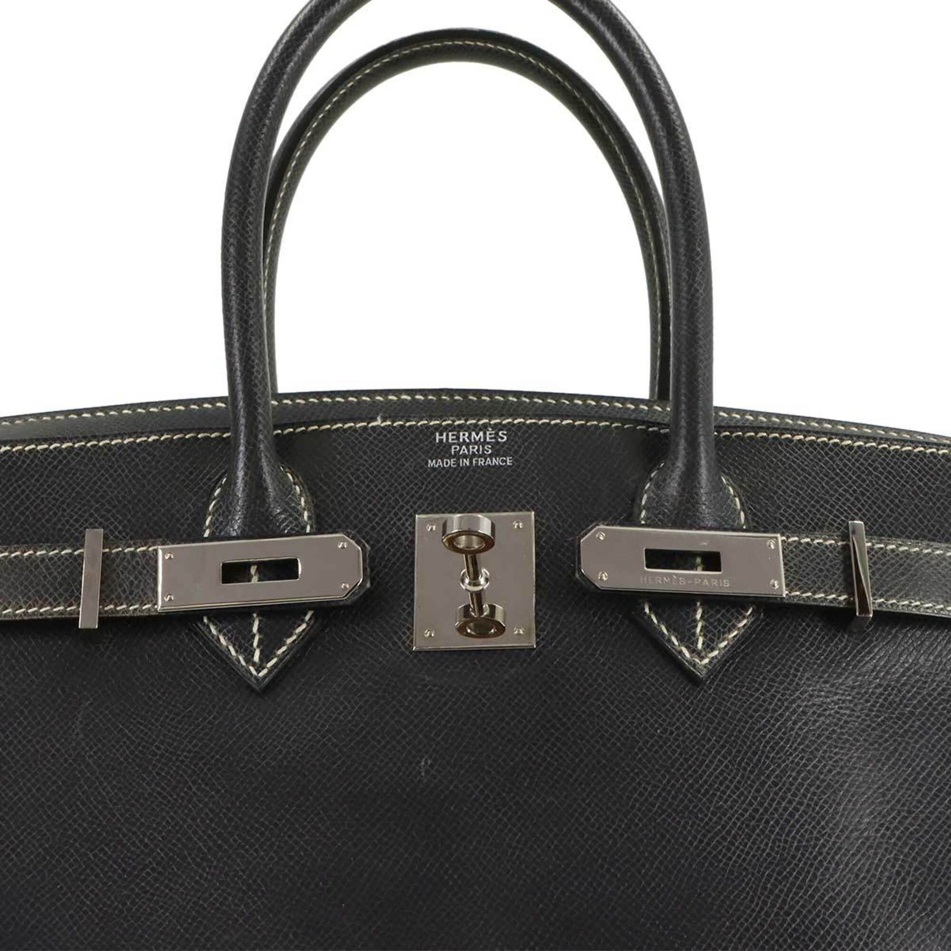 Hermes Birkin 30 Lisse Navy Handbag □E Stamp Silver Hardware 7